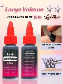 30ml/Pc Lash Glue, Cluster Eyelash Glue, Black Sensitive Lash Glue, Fast Drying, Waterproof & Long-Lasting, Strong Hold DIY Lash Extension Glue For Individual Lashes Suitable For Various False Eyelashes Waterproof And Long-Lasting, Eyelash Glue - Red - View 2