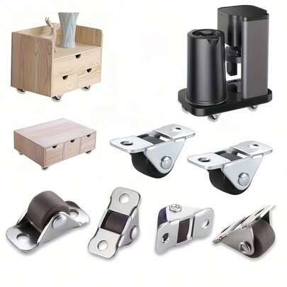 8 piezas Ruedas direccionales + 16 piezas Tornillos, Juego de ruedas giratorias de bloqueo de uso pesado, Ruedas giratorias de grado industrial, Montaje con tornillo de fondo plano, Adecuado para gabinetes, estanterías, muebles, electrodomésticos, artículos esenciales para mudanzas