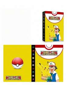 Pokemon Pikachu Kartenalbum, Sammelalbum für Taschenmonster-Haustiere mit Platz für 200 Karten - Verschiedenfarbig - Übersicht 11