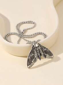 1pc Hip Hop Skull Decor Moth Charm Necklace For Women For Prom Party - 復古銀色 - 查看 8