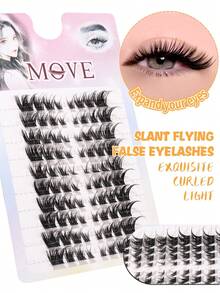 10 Pairs Of Cat Eye Curls Slanted Flying Eyes Delay Eye Lashes Thick And Slender Fox-Style Elongated Eyes Tail Beginners Eyelashes Fluffy Curls Hair Travel False Eyelashes - View 6