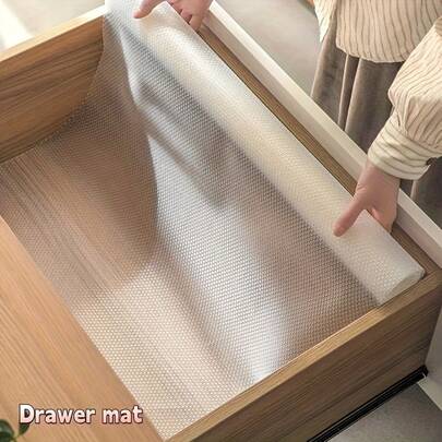 1 Roll EVA Material Kitchen Cabinet Liner, Oil & Moisture Proof, Customizable Size, Suitable For Shelves, Drawers, Cabinets, Refrigerator Racks, Dining Tables, Etc.