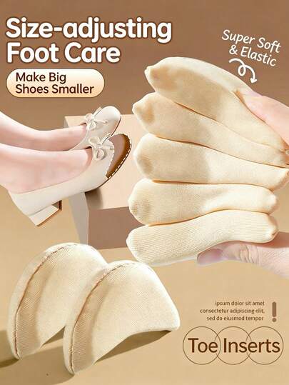 Ultrasoft Shoe Heel Inserts Sponge Half Size Elevator Pad, Adjustable For High Heels/Loafers, Toe Protector Anti-Friction Anti-Pain Size Down Forefoot Pad, Heel Grip Fixer For Women High Heels Women Pumps Summer Daily Wear