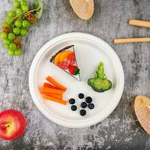 10/50pcs 6/8 Inch Thick Luxury Sugarcane Fiber Paper Plates - Reusable, Leak-Proof, Disposable, Suitable For Celebration Events - Multicolor - View 3