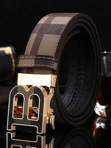 男士自动扣皮带，压花皮带，商务时尚风格，皮带长度可裁剪，随机图案裁剪。 - 彩色 - 查看 18