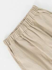1 pieza Pantalones cargo de pierna recta de estilo americano casual de moda para deportes al aire libre para adolescentes - Caqui - Ver 6