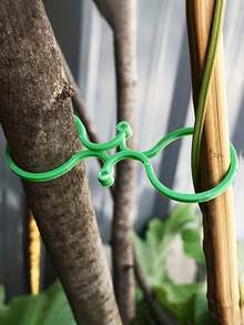 50pcs Multi-Size Plant Support Clips And Garden Trellis Connectors - Butterfly Shaped Clamps To Secure Stems, Durable Plastic Plant Clips For Climbing Vines, Roses, Tomatoes And Potted Plants, Easy Installation Reusable Gardening Accessories To Support Stems And Promote Healthy Plant Growth - Figure 8 Button - View 8