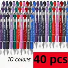 (Bút bi kim loại khắc theo yêu cầu) Bộ 20/30/40 bút bi tròn khắc chữ cá nhân hóa - Khắc chữ theo yêu cầu, viết trơn tru, tương thích màn hình cảm ứng, bút kim loại màu đen, quà tặng văn phòng, doanh nghiệp, kỷ niệm trường học lý tưởng - Dụng cụ viết cao cấp, bút có thể xóa, bút sang trọng dành cho quý ông. - Bộ - Xem 7