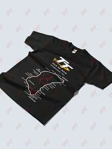 Isle Of Man Tt Racing Track Map Island T-Shirt Father's Day Gift For Men Women - Black - View 3