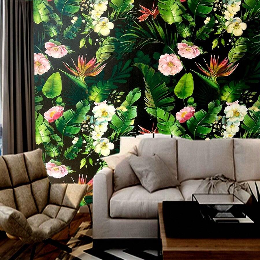 1 Roll Thick Self-Adhesive Green Plant & Floral Wallpaper, Removable Vinyl Contact Wall Paper For Bedroom, Cabinet, Living Room, Dining Room, Bathroom, Office, Dorm, Shop, Kitchen, Furniture Renewal, Tabletop, Wardrobe, Waterproof, Soundproof, Luxury Flat Sticker, Convenient For Home Decor, TV Background Wall, Cabinet, Vanity, Home Decoration To Refresh Your Space