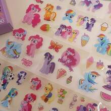 Hasbro 100张/盒 小马宝莉卡通可爱贴纸套装，创意贴纸盒，适用于剪贴簿 - 彩色 - 查看 6