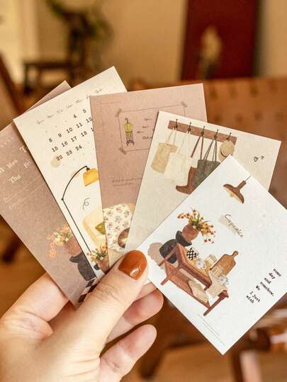 20pcs Vintage-Themed Memo Pad Decorative Papers, Accompany Your Time Series, Suitable For Gifts, Office, Home, Marking, Labels, Classrooms, Entertainment Toys, Student Journals, Creative Retro Scrapbooking DIY Decorative Stickers