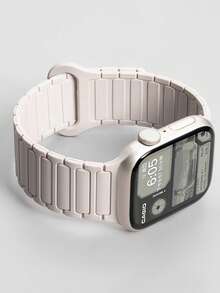 1条男女通用硅胶磁吸表带，兼容 38mm、40mm、41mm、42mm、44mm、45mm、46mm、49mm - Ultra/11/10/9/SE/8/7/6/5/4/3/2/1系列 - 星光色 - 查看 6