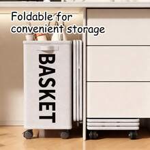 1个可折叠带轮收纳篮，多功能带盖洗衣篮，大容量可拆卸脏衣篮，超大承重，可折叠收纳节省空间，可水洗重复使用，适用于办公用品收纳、运动器材收纳、玩具收纳、衣物收纳，带轮洗衣篮，桌下收纳篮，情人节礼物，情人节装饰，复活节（由于光线和显示器原因，实际产品可能存在轻微色差） - 彩色 - 查看 6