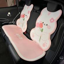 Cute Pink Rabbit Car Seat Cover, Breathable Mesh Cushion, Cartoon All Season Universal Car Seat Pad - Honeycomb - View 8