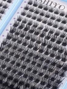 384片睫毛套装，12-18mm混合密度睫毛工具套装，全新12-18mm猫眼D卷蓬松假睫毛，DIY自然妆效睫毛嫁接套装，超柔软轻盈睫毛嫁接套装，睫毛胶水套装，适合日常使用、婚礼、约会、派对、音乐节、万圣节、簇状睫毛、单根睫毛、专业假睫毛妆容 - 彩色 - 查看 7