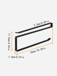 1pc Punch-free Iron Kitchen Tissue Storage Rack, Minimalist Black Hanging Storage Rack For Home - Black - View 5