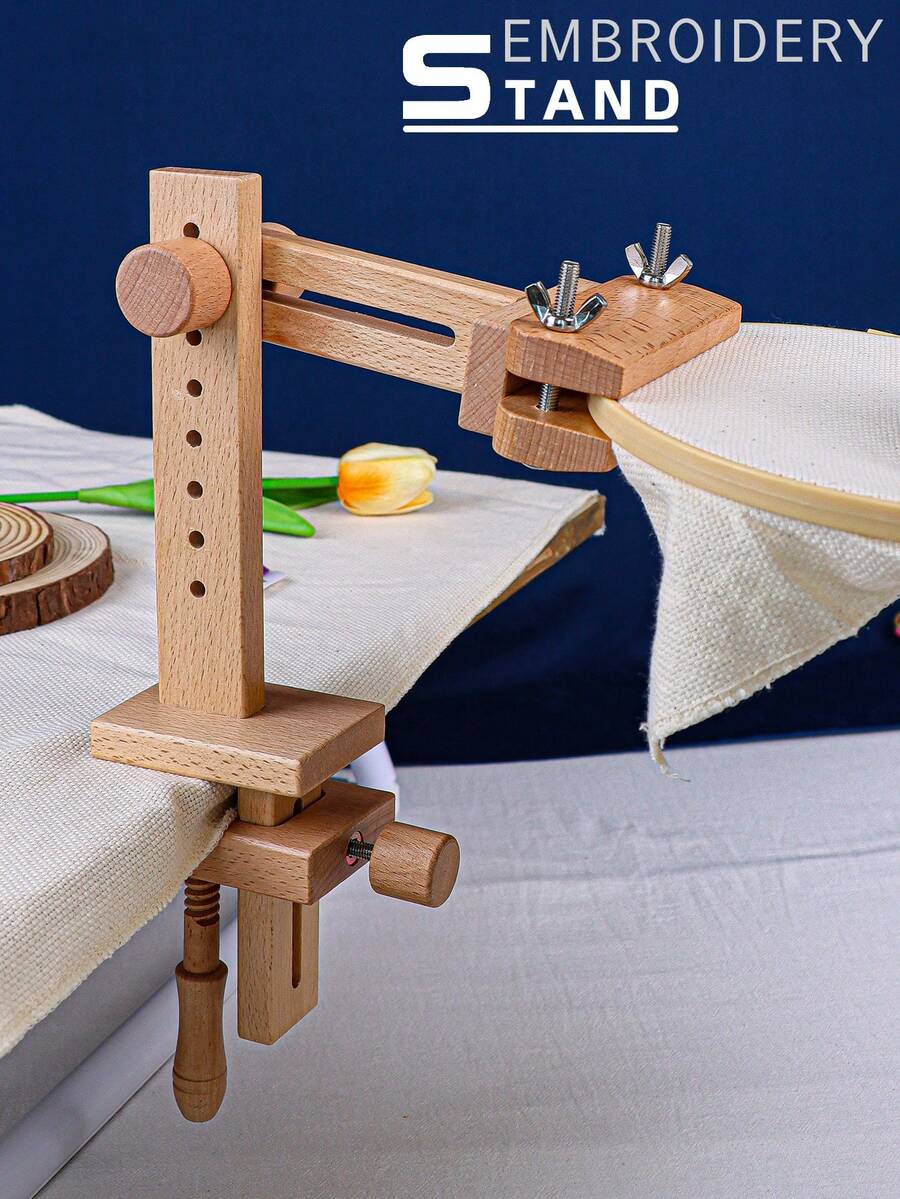 1pc Apricot Table-Mounted Embroidery Frame, Clamp-Style Multi ...