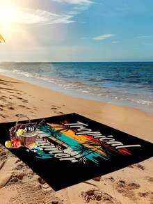 1pc New Outdoor Waterproof Anti-Sand Digital Printed Picnic Mat/Beach Towel, Fashionable And Fresh Pattern, Suitable For Outdoor Camping And Picnics (100g Fabric Weight) - Multicolor - View 6