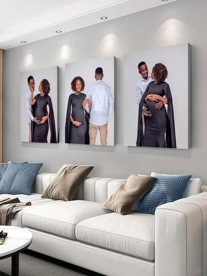 3pcs/Set Customized Canvas Wall Art, Personalized Frameless Poster, Cozy Indoor Framed Canvas Painting, Suitable For Mother's Day, Graduation, Wedding, Father's Day, Birthday Party, Room Decor, Customizable Gift, Bedroom Wall Art, Custom Gift, Picture, Photo, Frame Wall Art, Best Friend Gift, Family Gift, Birthday Gift, Gift For Boyfriend, Girlfriend, Family, Lover, Friend