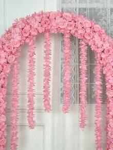 1/10支装人造绣球花藤蔓，樱花花环，情人节礼物装饰藤蔓，家居装饰，餐桌，卧室，婚礼场地，花园，新年装饰 - 彩色 - 查看 1