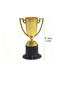 12pcs Plastic Gold Trophy, Party Awards Props, Photography Props, Sports Prizes, Game Souvenirs, Competition Awards - Gold - View 7