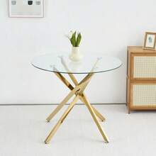 Dining Tables - Gold + Glass+Metal - View 10
