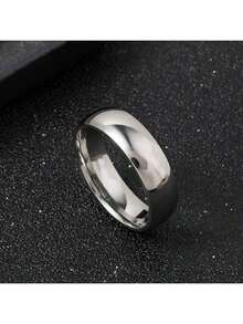 Bộ nhẫn thép không gỉ tối giản, unisex, độ rộng 2/4/6/8mm, bề mặt trơn bóng, thích hợp đeo hàng ngày hoặc làm quà tặng tiệc đính hôn, không đính đá quý, phù hợp mọi mùa. - Nhiều màu - Xem 3