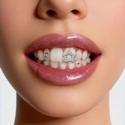 镶钻时尚星形牙套