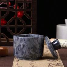 1个带盖大理石调味罐 | 盐、糖、胡椒粉容器 | 创意厨房调味罐，适用于家庭和餐厅 - 彩色 - 查看 10