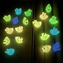 20pcs Random Assorted 3D Glow-In-The-Dark Duckling Resin Pendant, Suitable For Handmade Jewelry Making, Earrings, Necklaces, Bracelets, Bag Charms, Couple Gifts, Resin Craft Supplies - 20 Mixed Packs Of Glow-in-the-dark Ducks - View 2