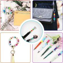 100pcs 12mm Flat Round Silicone Beads, Mixed Black And White Silicone Beads For DIY Crafts, Phone Chains, Bracelets, Necklaces, Keychains, Jewelry Making, Crafts, Bag Charms - Black and White - View 7