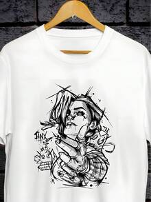 Arcane Jinx Tattoo 2 T-Shirt - White - View 1