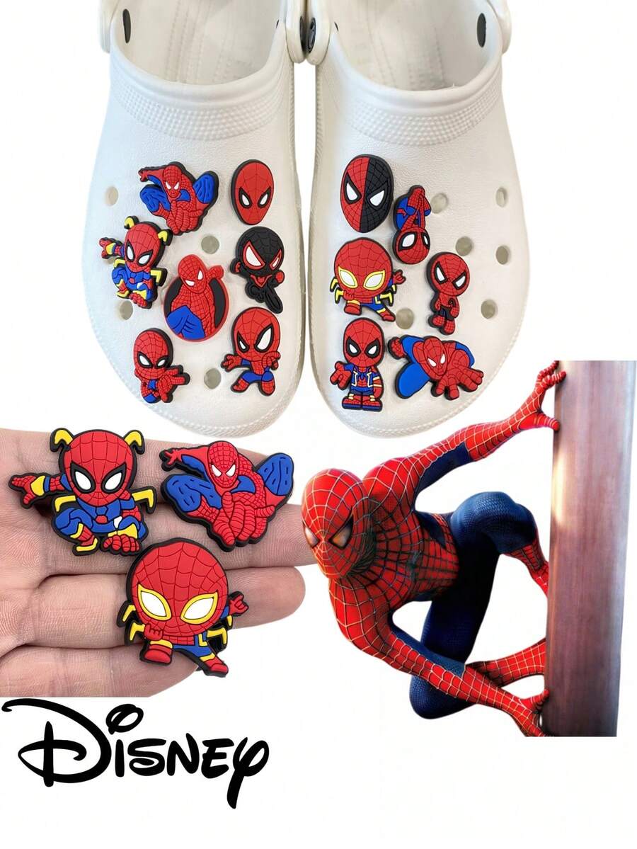 [ Series] Peter Parker Shoe Accessories PVC DIY Hollow Out Clogs Shoe Charms Set - Multicolor - View 1
