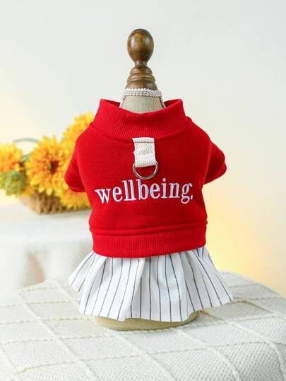 1pc Pet Dress, Dog/Cat Clothes & Accessories, New Spring/Summer Collection, Happiness Dress