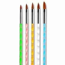 Nail Art Pen Set Acrylic Nail Brush With Acrylic Spiral Handle For Painting, Carving & French Style Nails Professional Nail Tool - Multicolor - View 5