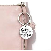 1个不锈钢钥匙扣，印有励志圣经经文，基督教礼物，适合送给朋友、女孩，表达对灵性、宗教信仰和鼓励的人士。 - 鋼色 - 查看 6