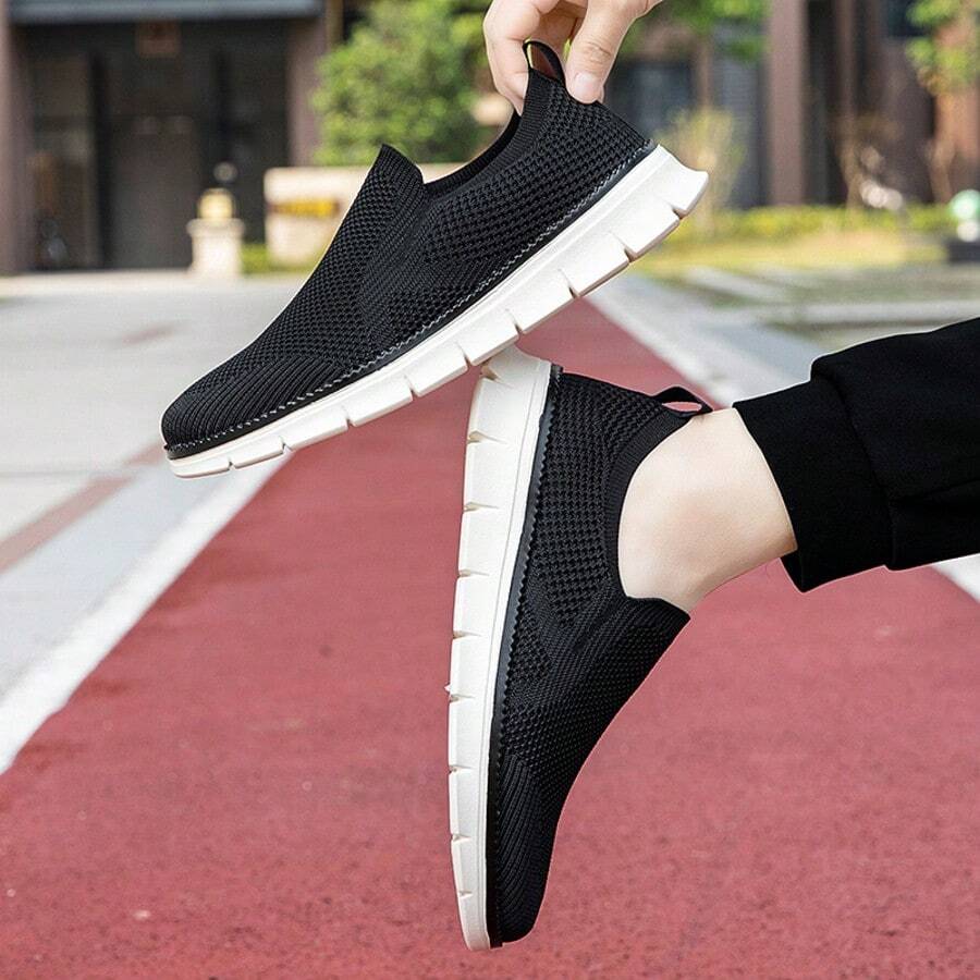 Giày lười nam mới, đế bằng, chống trượt, thoáng khí, dễ mang, đa năng. - màu đen - Xem 1