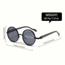 Retro Punk Glasses - Heavy Metal Style And Casual Outfit - Lightweight Round Frame Design - Unisex - Classic Apparel Accessory - Wood Grain Effect - Punk  Accessory - 雙綠色 - 查看 4