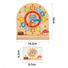 Wooden Clock Educational Toy, With Movable Hands And Question Cards, Cultivate Time And Math Skills, Children's Time Learning Tool, Difficulty Progressing Question Cards - Multicolor - View 10