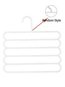 5pcs White Multi-Layer Pants Rack, Multifunctional Wardrobe Hanger For Pants, Jeans, Skirts, Space Saving - 5 white - View 9