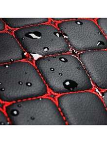 2pcs/Set Comfortable Faux Leather Universal Car Seat Cushion, 4-Season Front Seat Pad With Star Embroidery, Front Single Seat With Backrest Anti-Slip (1 Front Seat Pad + 1 Backrest Pad) - Multicolor - View 5