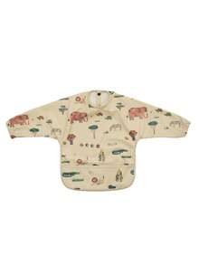 1pc Baby Kids Long Sleeve Bib With Food Catcher Soft PU Fabric Cartoon Pattern Print Smock For Toddlers 6-24 Months Infant Mealtime Essentials - Multicolor - View 9