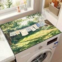1pc Healing Light Pattern Silicone Mat, Warm Family Atmosphere, Silica Gel, Anti-Slip, Suitable For Washing Machine Cover, Dryer Cover, Coffee Machine Mat, Kitchen Counter Mat, Multi-Purpose Household Mat - Forest Dance Party With Light Spots and Bubbles - View 3