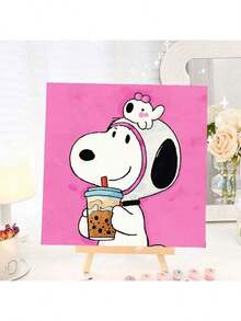 SNOOPY 1件装花生漫画正版数字油画套装 - 丙烯可爱DIY艺术 | 返校季减压手工，适合儿童和成人，随机样式（随机风格） - 彩色 - 查看 5