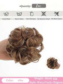 Claw Clip Messy Bun Ponytail Messy Hair Bun Extensions Wavy Curly Chignon Synthetic Tousled Updo Hairpieces For Women Girls - Multicolor - View 19