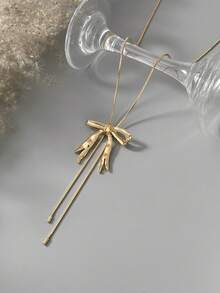 1件优雅几何细链金属蝴蝶结吊坠迷人珠宝Y形流苏长项链，奢华别致，适合婚礼、派对、度假、休闲、街头风格，女士及情侣适用，节日、生日，百搭礼物 - 項鍊 - 查看 7