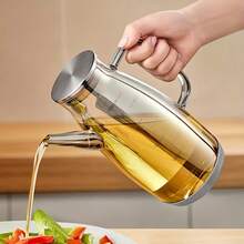 Botol Minyak Kaca Borosilikat, Tersedia dalam Ukuran Besar, Sedang, dan Kecil - Wadah Minyak Dapur Tahan Suhu Tinggi, Anti Bocor, dengan Corong Anti Tetes, Botol Minyak Kaca Tahan Lama, Cocok untuk Memasak dan Memanggang. - MultiWarna - View 2