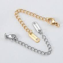 10 piezas de cadena de extensión con cierre de langosta de acero inoxidable, cadena ajustable para hacer collares y pulseras de joyería DIY - Cadena de extensión de acero inoxidable - Ver 2