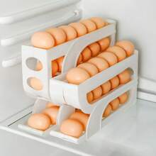 Rodillo automático para huevos de 3 capas/4 capas, nuevo estante para huevos dedicado para cocina doméstica, organizador de huevos de gran capacidad para ahorrar espacio XATT - Blanco de 4 capas - Ver 4